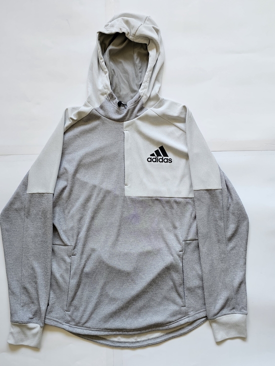 adidas Other - adidas Two-Tone Gray & White Men's Hooded Pullover